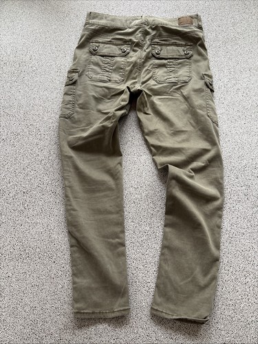 Pantalones cargo American Eagle para mujer 14 súper elásticos utilitarios moto verde militar - Imagen 12 de 16