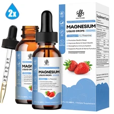 2x Magnesium Glycinate Drop High Absorption Support Nerves Night Heart Muscles