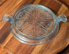 VTG Anchor Hocking Fire-King Oven Glass Philbe Blue 2-Handled Trivet/Hot Plate