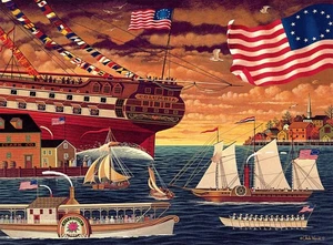 1000 Piece Jigsaw Puzzle ​Patriotic Harborview Charles Wysocki Colorful Puzzle