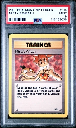Misty's Wrath Trainer 2000 Pokemon Gym Heroes #114 PSA 9