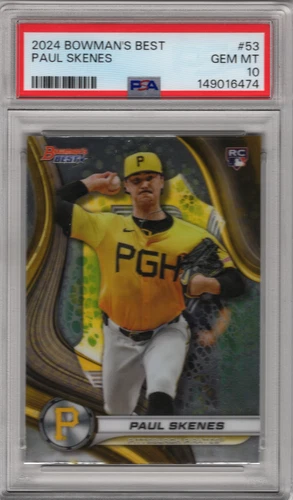 PAUL SKENES 2024 BOWMAN'S BEST ROOKIE RC #53 PIRATES PSA 10