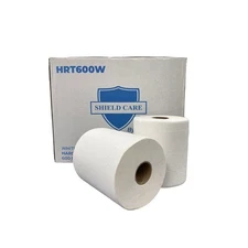 Hardwound Paper Towel Roll White 12 Rolls 1 Ply 8" x 600'