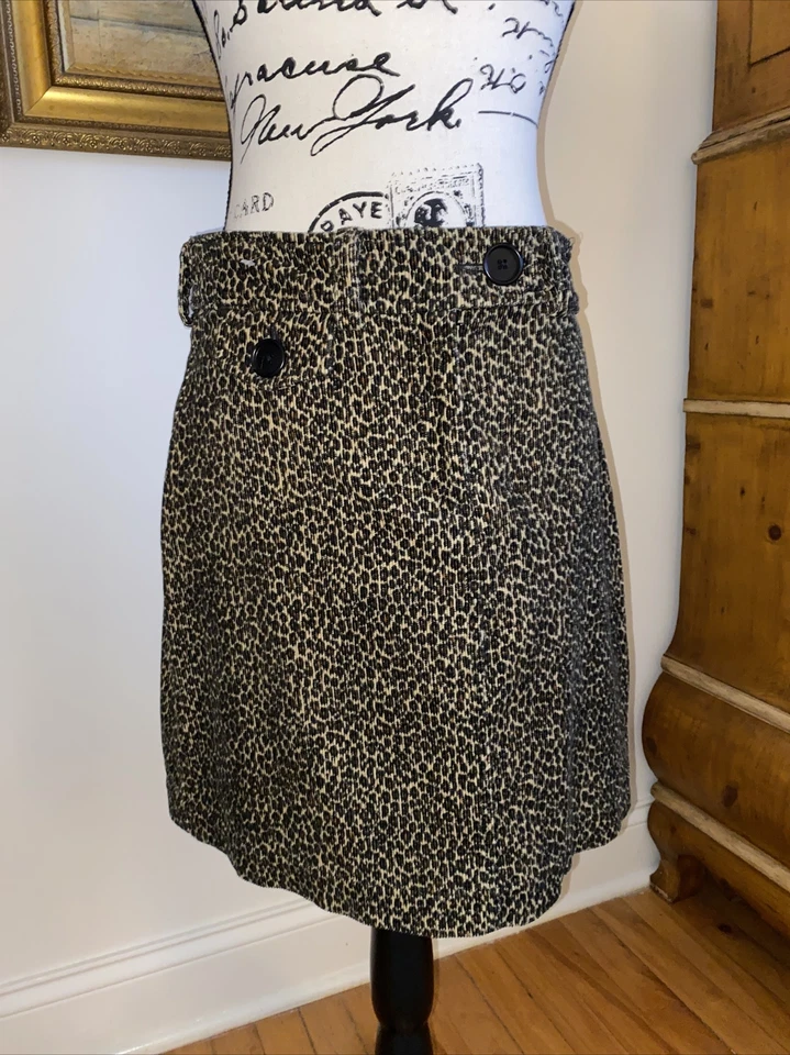 HAROLD'S Leopard Animal Print Corduroy Cotton Blend Skirt Size 6 Womens EUC rwei - Image 2 of 4