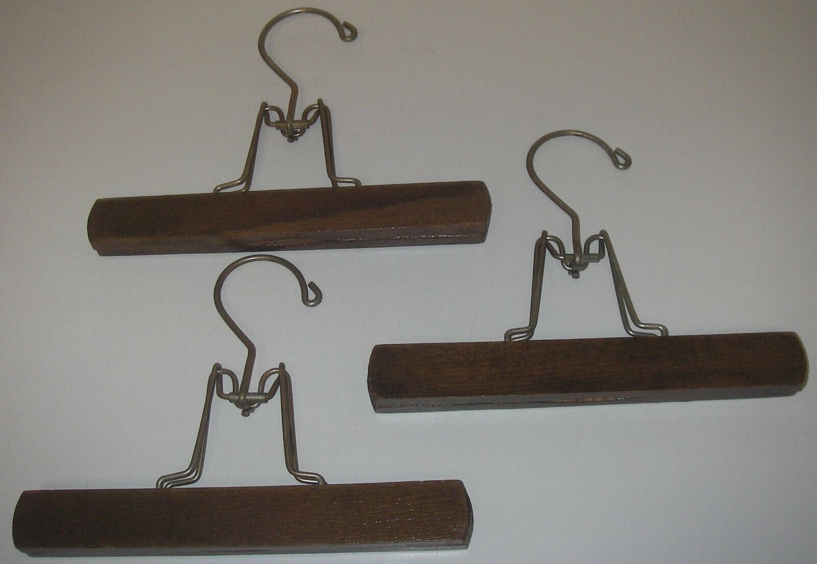 Vintage 3 Clothes Hanger Hard Pants Cheap mail order sales Trouser Skirt Clamp Popular products Wood