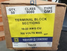 Square D 9080 GM3 Terminal Block Sections BOX OF 50