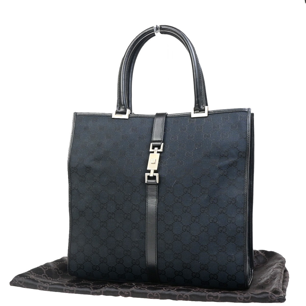 GUCCI Logo Jackie GG Pattern Shoulder Hand Bag Canvas