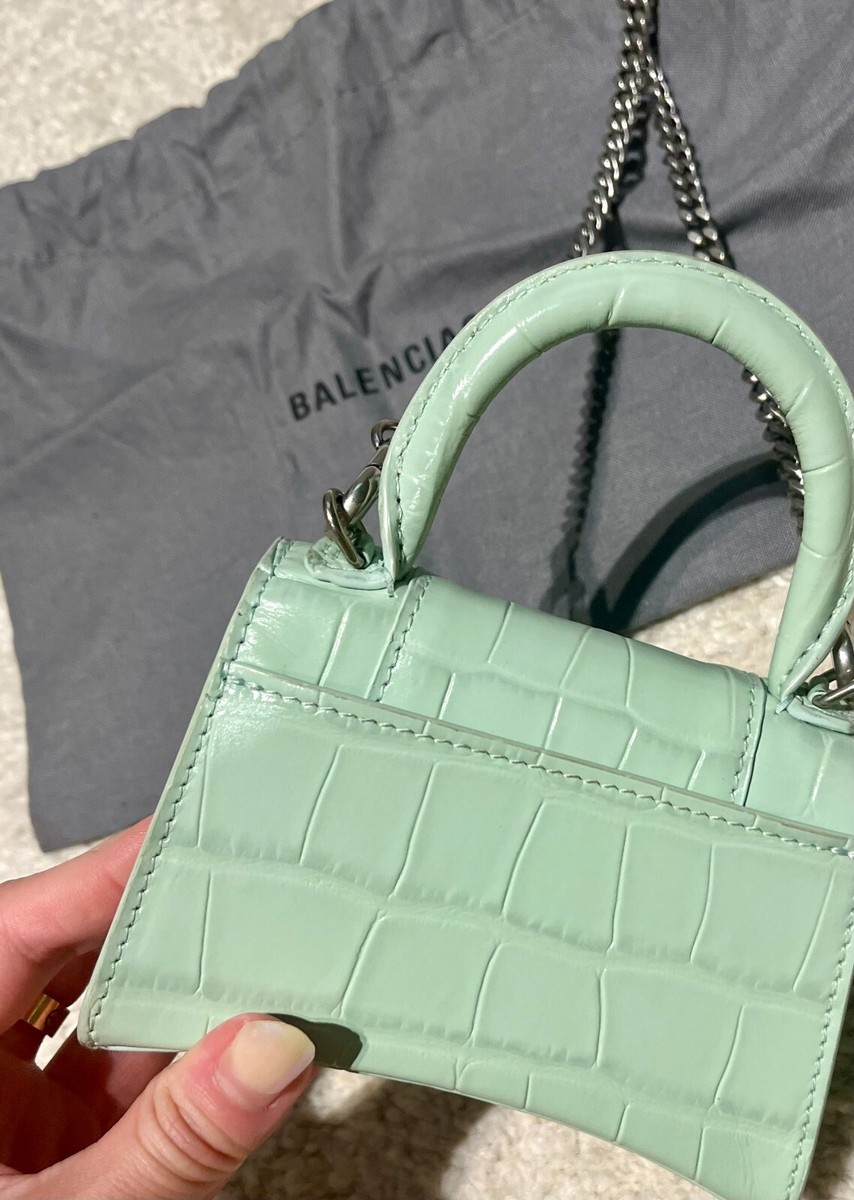 【関税&送料込】Balenciaga Mint Green Leather Small Hourglas Balenciaga Mint Green Leather Small Hourglass Handbag | Lyst
