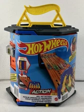 Hot Wheels  Roll Out Raceway Track Set Transforms To Store 80 Cars