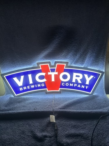 AWESOME VICTORY BREWING LIGHT UP LED SIGN 28” X 10” TWO SIDED BEER