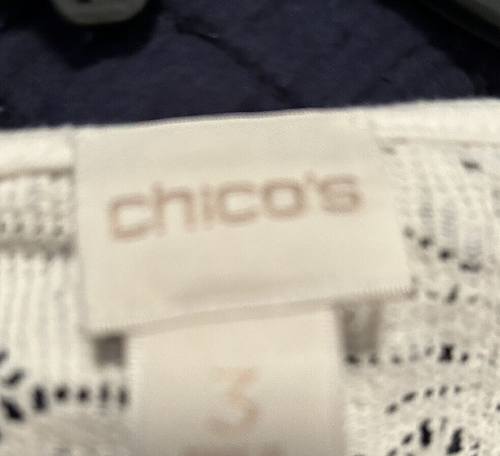 Chicos 3 Lace Ivory/White Top Shirt Blouse SZ XL … - image 3