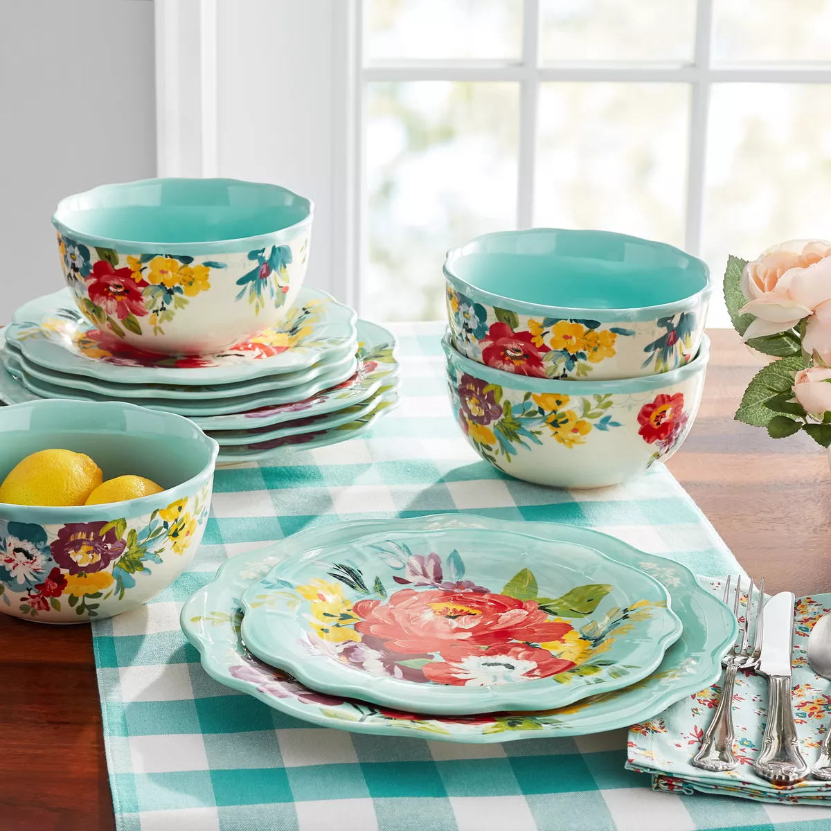 The Pioneer Woman Dinnerware Set, Gorgeous Garden, 12 Pieces 