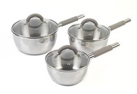 Salter Bw02730 Colour Collection Silver Stainless Steel 3 Piece Pan Set Salter Bw02730 Colour Collection Silver Stainless Steel 3 Piece Pan Set
