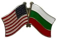 Wholesale Pack of 24 USA American Bulgaria Friendship Flag Hat Cap lapel Pin 