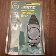GE Heavy Duty Outdoor Light-Sensing Timer Black 57696 - Brand New