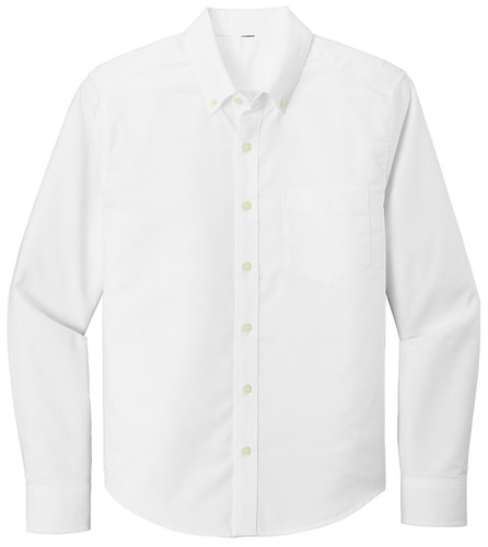 MENS LONG SLEEVE UNTUCKED OXFORD SHIRT, RESISTS STAINS & WRINKLES POCKET, XS-4XL - Picture 4 of 5
