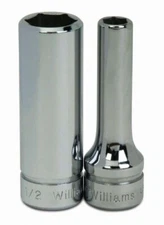 3/8" Drive Deep Sockets,12 Point, SAE, High-Polished Chrome Finish, Williams