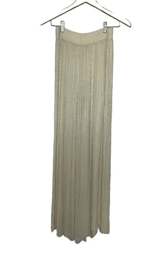 Fabrice couture Women's Small Off white Sequined Beaded Pants Vintage Stunning