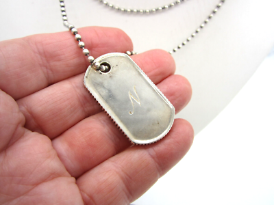 Tiffany & Co Sterling Silver Coin Edge Dog Tag 