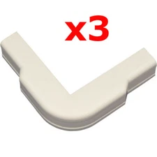 3 Pack - 1.25" Raceway Conduit Cable Management Wire Mold Outside Corner White