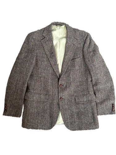 VTG Chaps Ralph Lauren Blazer Mens Chest Is 42 Regular Brown Wool Plaid Tweed