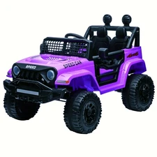 Purple 12V Kids Ride on Car Electric Power Wheels Jeep Truck w/Remote Bluetooth