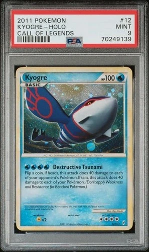 POKEMON KYOGRE-HOLO  2011 CALL OF LEGENDS #12 PSA 9