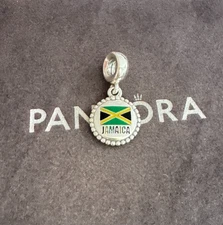 Pandora JAMAICA Flag Exclusive Charm Pendant S925 Sterling Silver