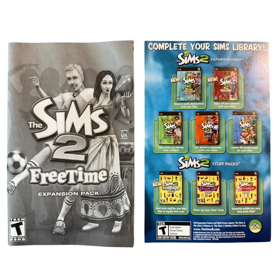 The Sims 2 FreeTime PC 2-Disc Expansion Pack EA 2008 Windows CD-ROM Complete - Image 4 of 4