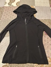 Ebb and Flow Girls Size Small Black Long Sleeve Zip Up With Zip Up Pockets