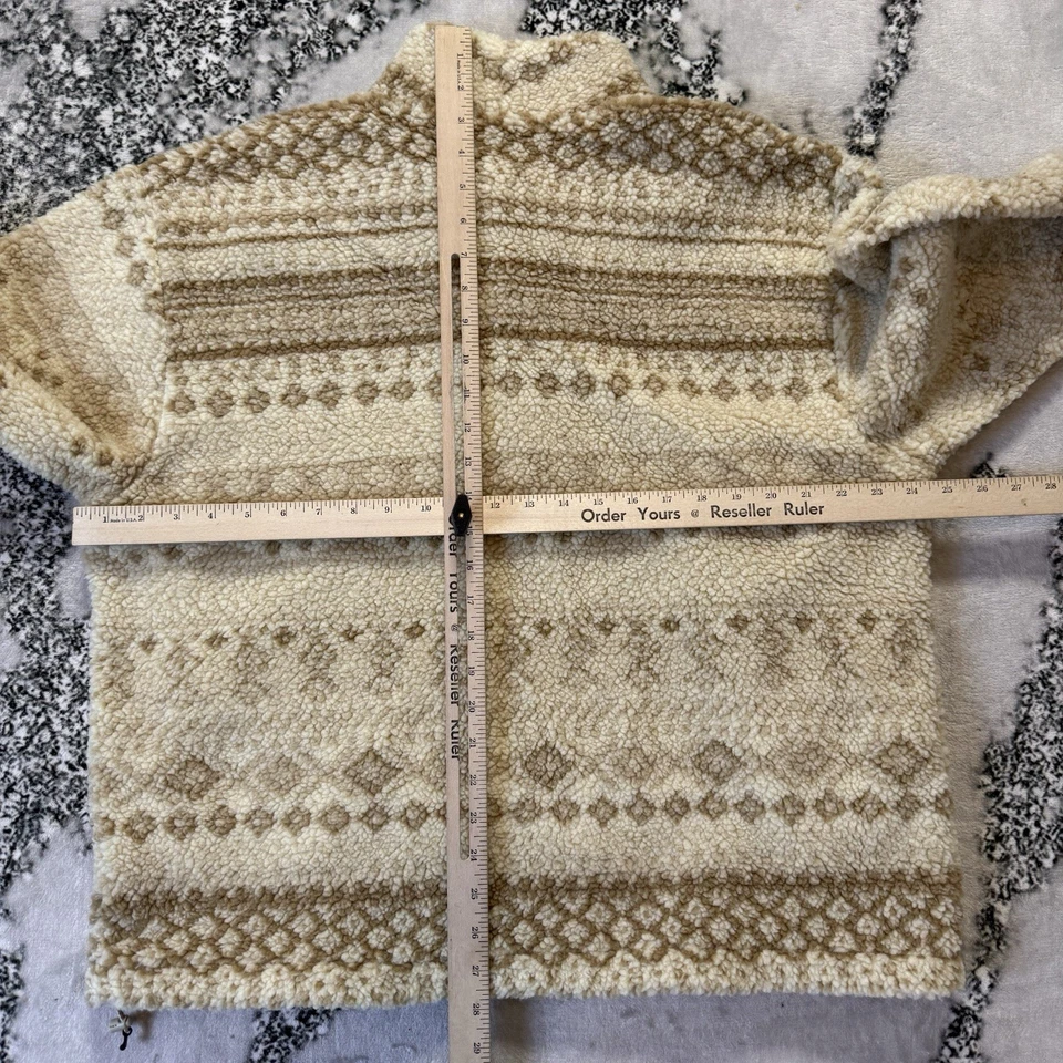 Alpine Design Jacket Womens Size L Natural Khaki PO Print Sherpa Fair Isle - Image 4 of 4