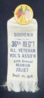 U.S. Civil War Illinois 36th Reg't Veterans GAR 1916 50th Reunion, Joliet Ribbon