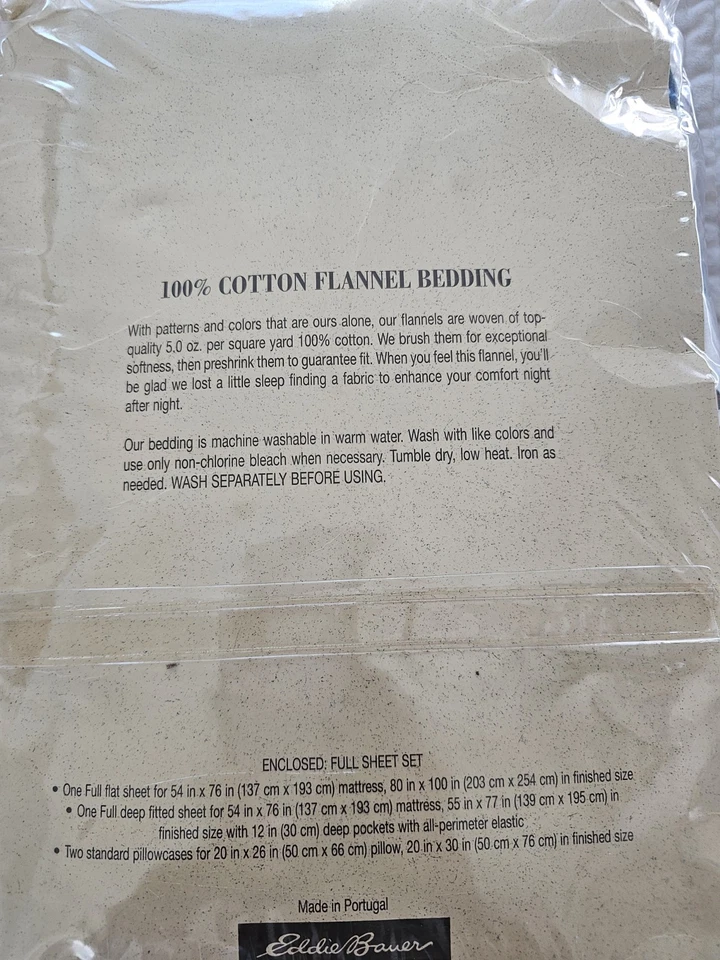 Vintage Eddie Bauer Farmhouse Country 100 Percent Cotton Flannel Sheet Set  - Image 3 of 4