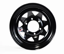 eCustomrim Trailer Wheel Rim 15 Inch 15X6 6 Lug Black Spoke