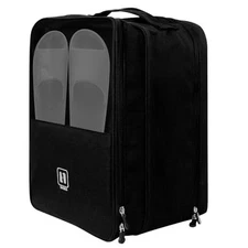Large Shoe Bags for Travel, Shoe Travel Bag Holds 3 Pairs of Shoes, Black