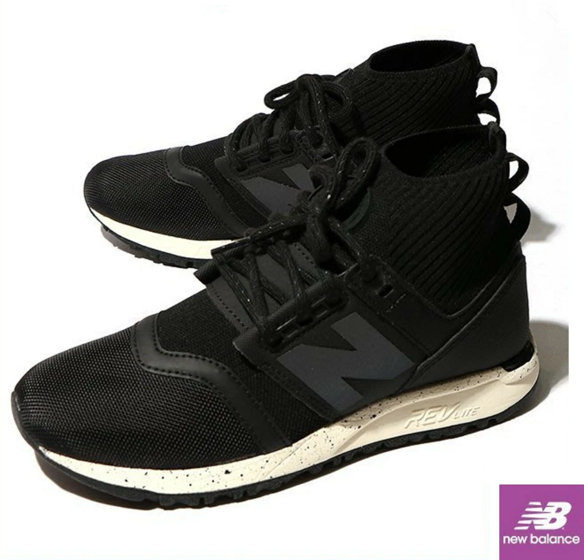 New Balance Women s 247 Mid Cut Running Shoe WRL247OA Black Sea Salt 9 MED