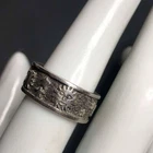 2965 Vintage 925 Sterling Sun moon stars planet band Ring Size 6.5 / 5.7 grams