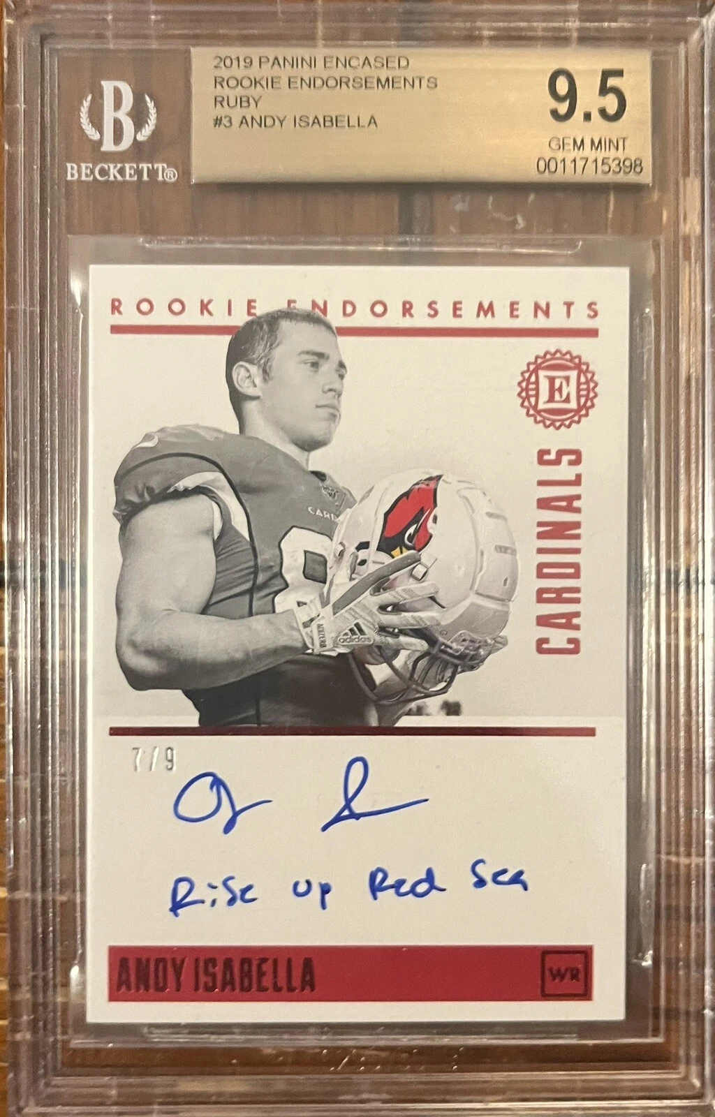 Andy Isabella Panini Encased Rookie Endorsements #AIS Base