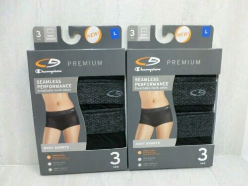 C9 Champion Damen 6er-Pack Premium nahtlose Performance Body Shorts, schwarz, groß - Bild 1 von 12