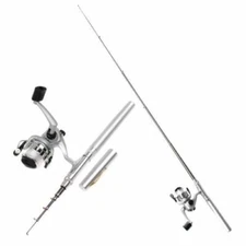 Mini Fishing Tackle Pocket Pen Kit Rod Pole and Spin Reel Combos Wheel Tool USA