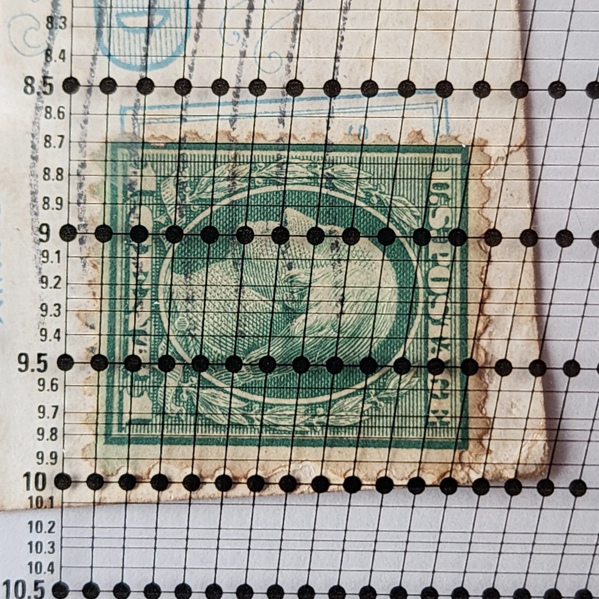 Unusual 1 Cent George Washington Stamp Green Profile Olive