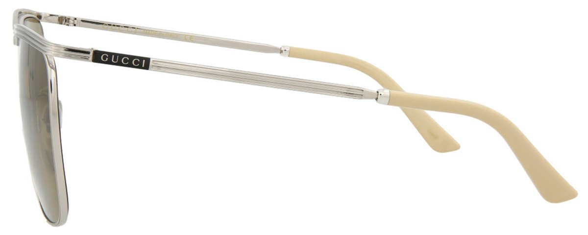 GUCCI GG0821S-002 Unisex Square Designer Sunglass Silver