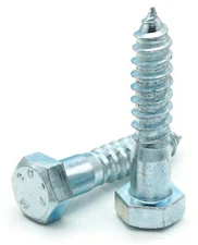 5/16"-9 Hex Lag Screws Zinc Plated Steel Hex Head Lag Bolts - Select Length