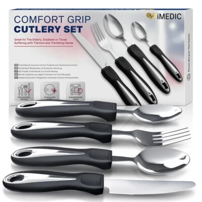 IMEDIC Cutlery Set Disabled Elderly Weighted Easy Grip Parkinson Eating Aid Utensils UK