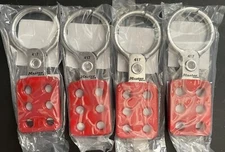 LOT OF 4 Master Lock 417 Lockout Tagout Safety Hasp, Snap-On, Red, 1 1/2” Jaw