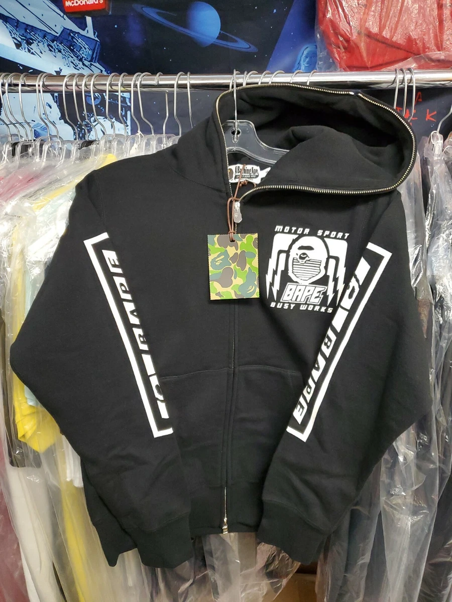 BAPE Cut and Sewn Motor Sport Full Zip Hoodie New