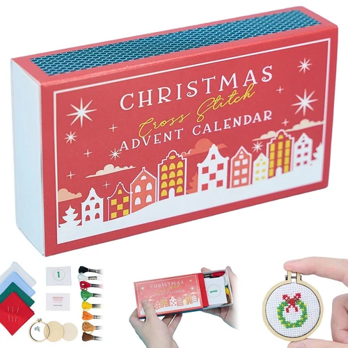 Weihnachten Kreuzstich Adventskalender Set 24 Tage Countdown Xmas Stickpackung - Bild 3 von 14