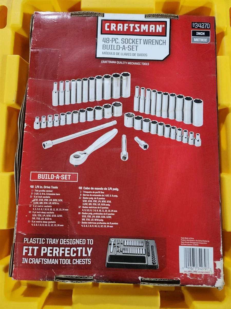 Craftsman 48 PC 1 4 Drive 6 PT Socket Wrench Build A Set 934270 eBay