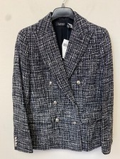 Lauren Ralph Lauren Women's Black/Mascarpone Cream Double Breasted Blazer NWT