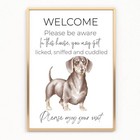 Funny sausage dachshund dog Print Picture welcome our home Unframed size a3 gift